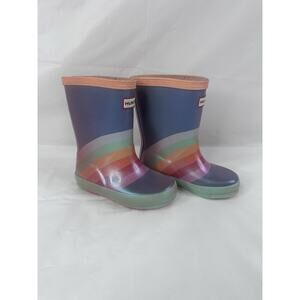 Hunter Kids' First Classic Sky Rainbow Nebula Rain Boot Toddler Size 7/8